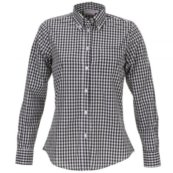 Chef Works GINGHAM Collared DRESS SHIRT - Picture 1 of 5